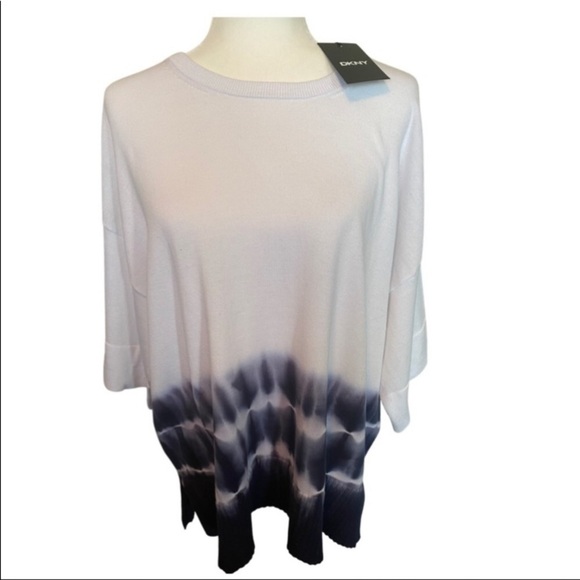 Dkny Tie Dye Lightweight Dolman Sweater - Picture 4 of 11